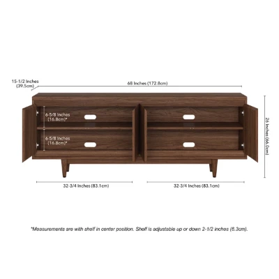 Picture of Olsen Natural Wood TV Unit – Four Doors & Tapered Legs