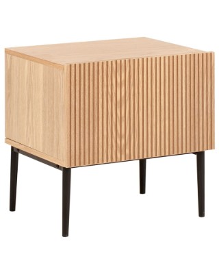 صورة Orlane – Natural Wood Bedside Table with Modern Design