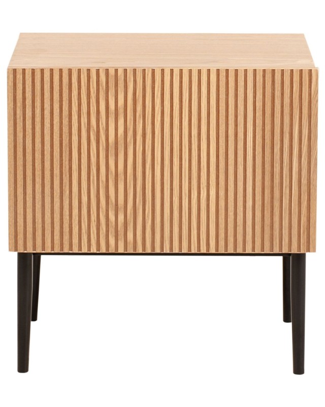 صورة Orlane – Natural Wood Bedside Table with Modern Design