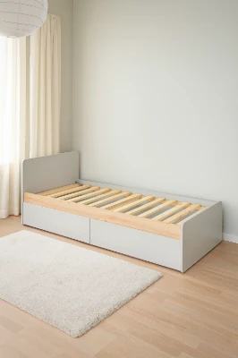 Picture of Terno – Natural Wood Single Bed with 2 Spacious Storage Drawers
