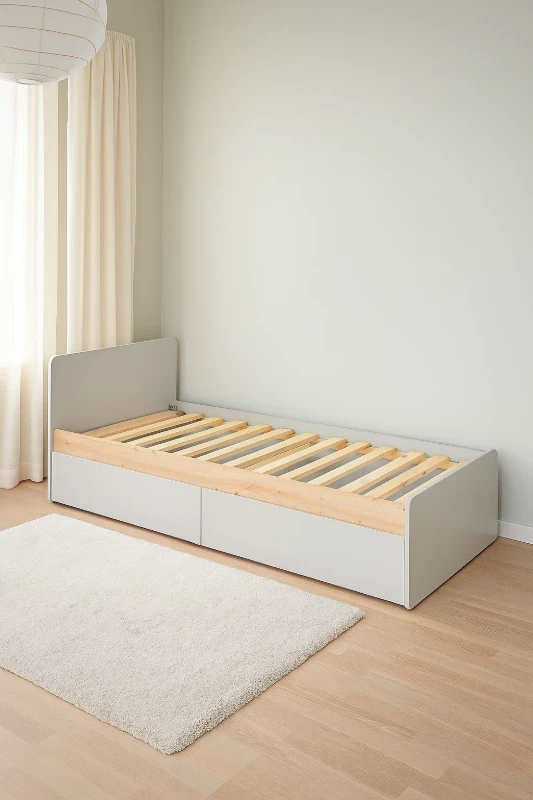 Picture of Terno – Natural Wood Single Bed with 2 Spacious Storage Drawers