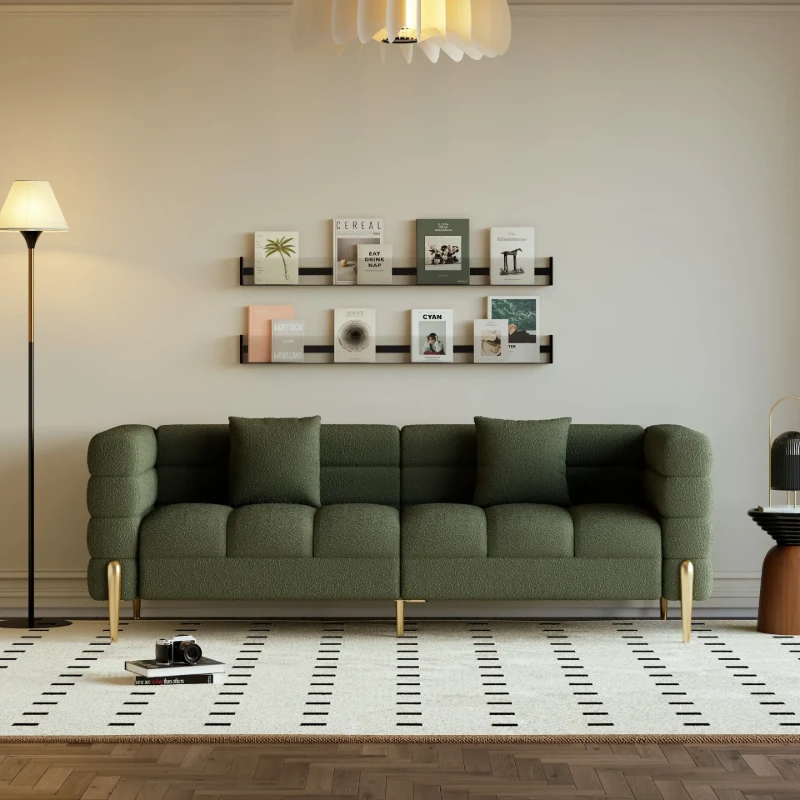 Verdi Sofa Set – Two Sofas in Modern Design made of Natural Wood with Gold Legs
