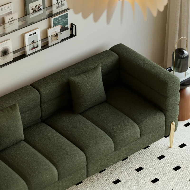 Verdi Sofa Set – Two Sofas in Modern Design made of Natural Wood with Gold Legs