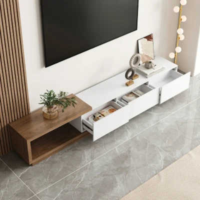 Marcel – Extendable TV Unit & Coffee Table Set made of Natural Wood