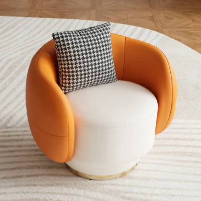 Aurélie Sofa Set – Curved Sofa & 2 Armchairs with Modern Design and Swivel Base