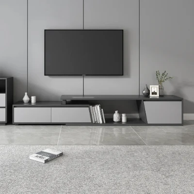 Nerio – Modern TV Unit Set made of Natural Wood with Extendable Design and Multi-Functional Coffee Table
