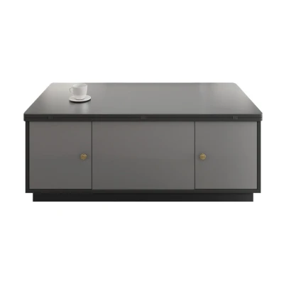 Nerio – Modern TV Unit Set made of Natural Wood with Extendable Design and Multi-Functional Coffee Table