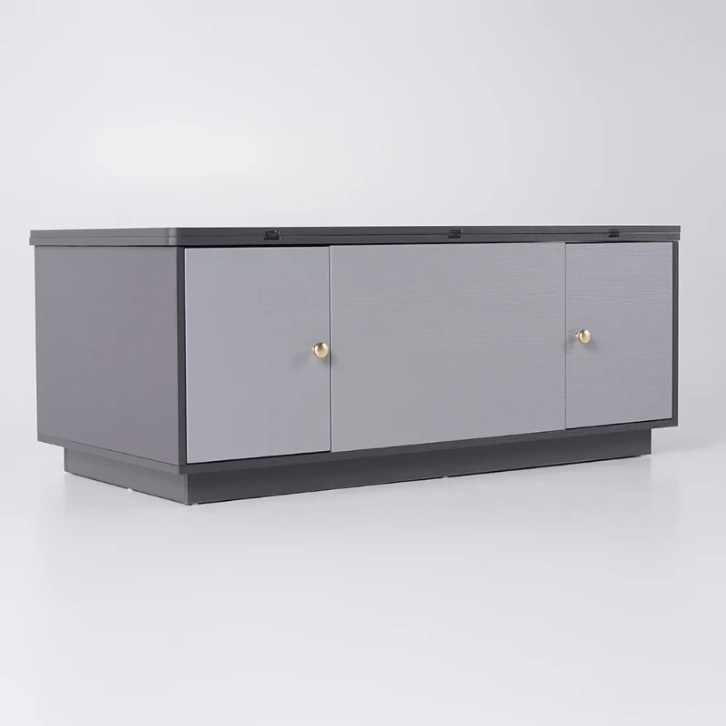 Nerio – Modern TV Unit Set made of Natural Wood with Extendable Design and Multi-Functional Coffee Table
