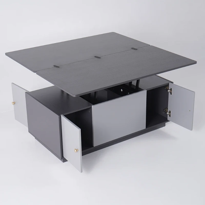 Nerio – Modern TV Unit Set made of Natural Wood with Extendable Design and Multi-Functional Coffee Table