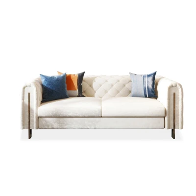 Évianne – Sofa & Armchair Set with Elegant Gold Accents