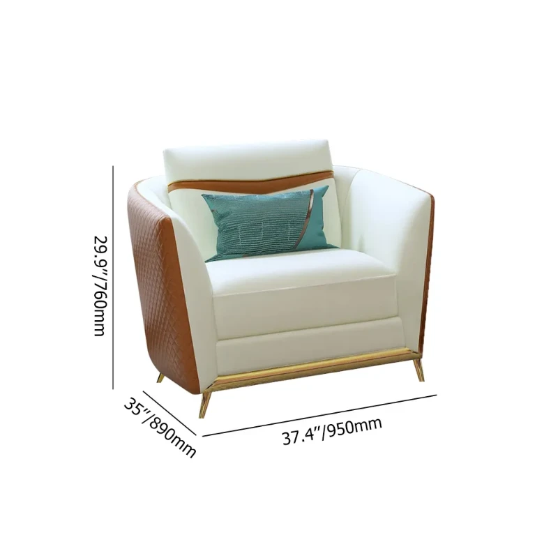 Monterey – Modern Living Room Set with Marble and Gold Accents