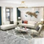 Versailles – Elegant Sofa Set with 2 Couches, Armchair & Coffee Table with Gold Accents