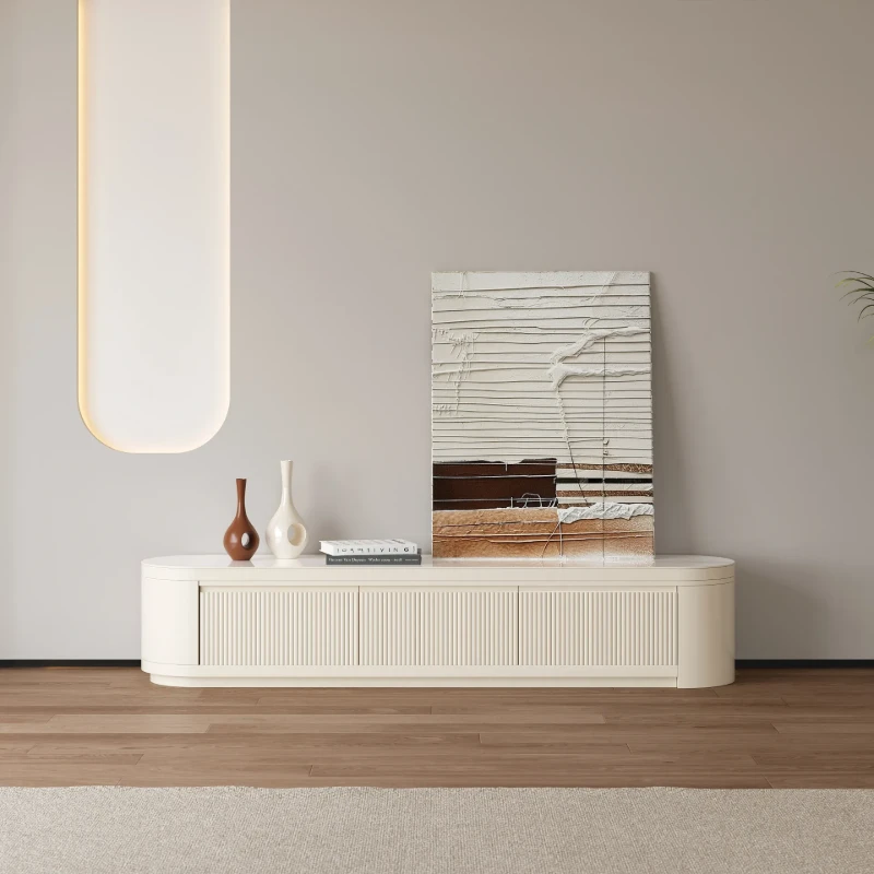 Levanto Set – Extendable TV Unit and Coffee Table with Marble-Effect Top