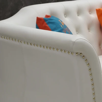 Marcelline – Sofa, Armchair & Ottoman Set with Elegant Natural Wood Accents | Customizable Design