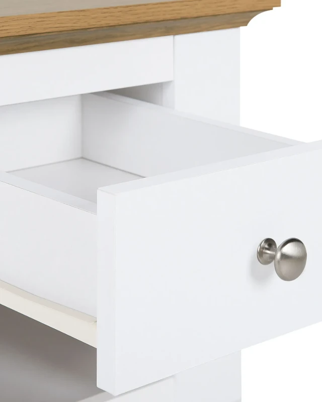 Savora Natural Wood Bedside Table – Drawer & Open Shelf