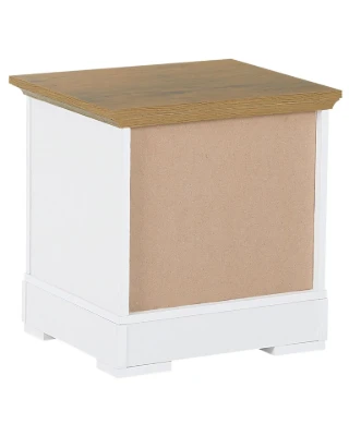 Savora Natural Wood Bedside Table – Drawer & Open Shelf
