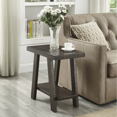 Picture of Aveline Side Table – Natural Wood with Shelf