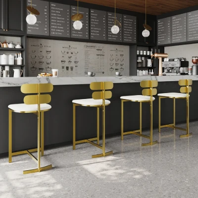 Lumière Dorée – Modern Stainless Steel Bar Stool