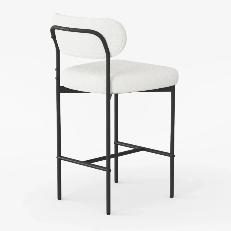 Vellor Upholstered Counter Stool – Black Frame