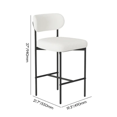 Vellor Upholstered Counter Stool – Black Frame