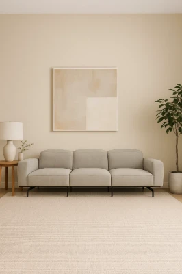 Picture of Olivaro Low-Profile 3-Seater – Taupe Beige with Matte Black Legs