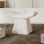 Sova Curved Ottoman – Bouclé Upholstery with Artistic Silhouette