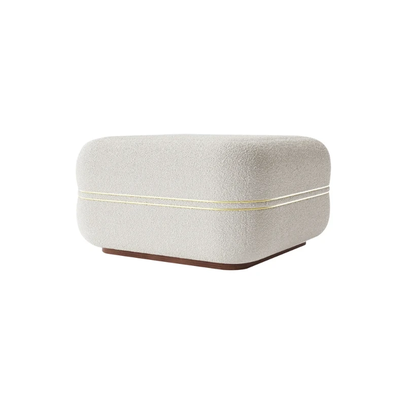Dario Ottoman – Upholstered Design with Natural Wood Frame