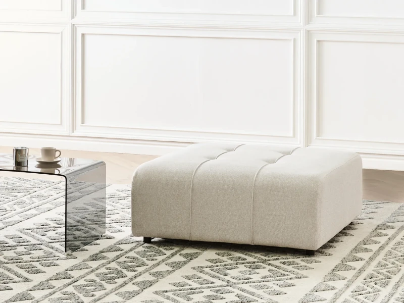 Orlen Ottoman – Contemporary Design with Natural Wood Frame
