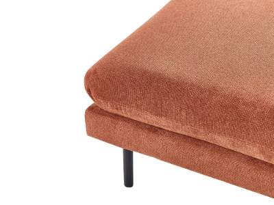 Tavine Ottoman – Modern Woven Fabric Design with Natural Wood Frame and Metal Legs