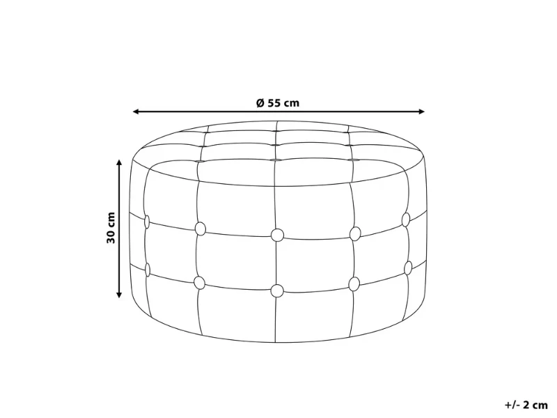Mello – Round Tufted Ottoman Natural Wood Frame