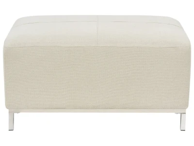 Varen Ottoman – Square Design with Natural Wood Frame and Metal Legs