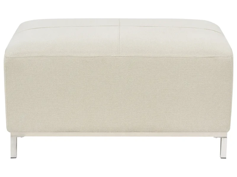 Varen Ottoman – Square Design with Natural Wood Frame and Metal Legs
