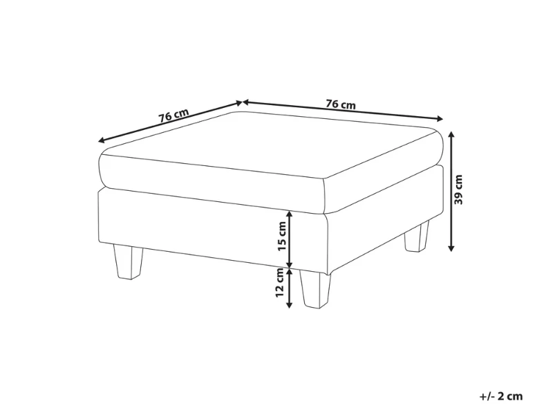Nivra Square Ottoman – Padded Cushion Top with Wooden Legs