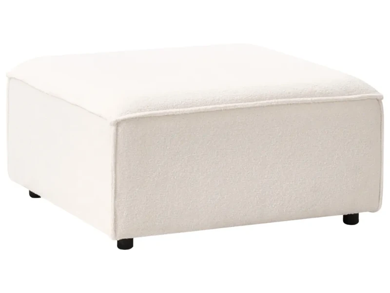 Luvo Ottoman – Square Plush Design with Natural Wood Frame