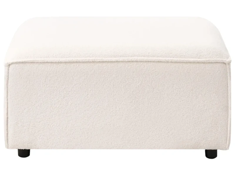 Luvo Ottoman – Square Plush Design with Natural Wood Frame