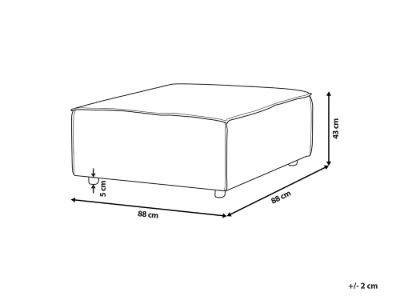 Luvo Ottoman – Square Plush Design with Natural Wood Frame