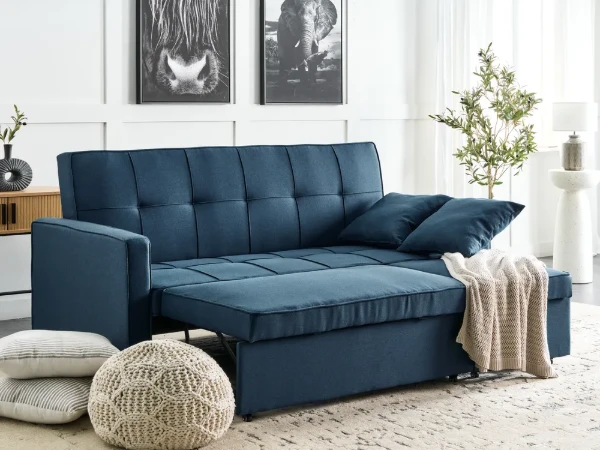 Mira Convertible Sofa Bed from natural wood – Modern Fabric Design with Clean Lines.