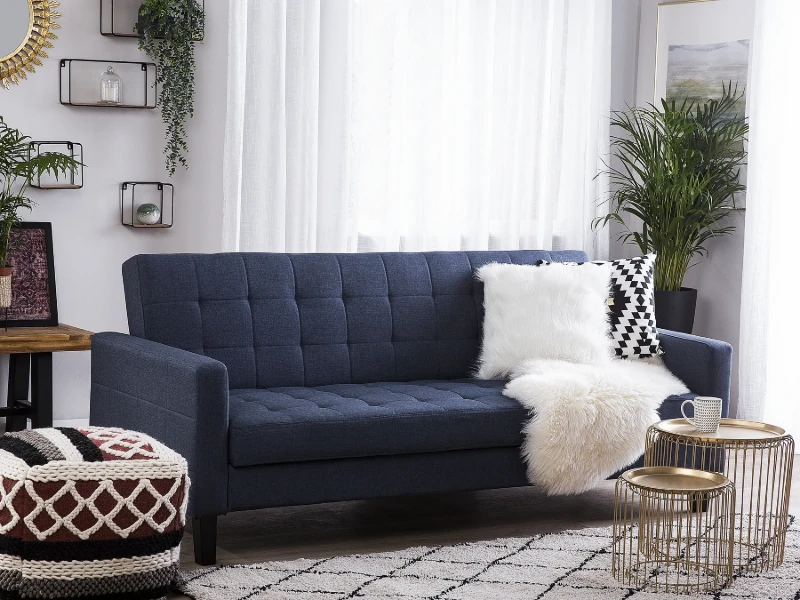 Mirelle – Modern Convertible Sofa with Natural Wood Frame