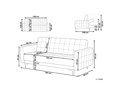 Velena – Modern Convertible Sofa with Metal Legs