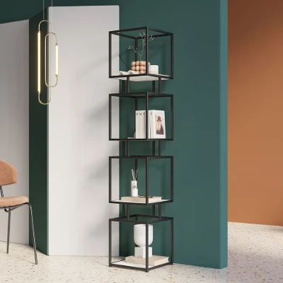 Lumière Display Shelf – Black Metal Frame with Minimal Design.