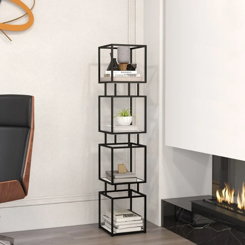 Lumière Display Shelf – Black Metal Frame with Minimal Design.