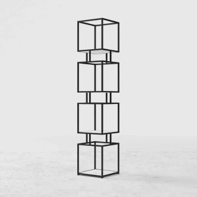 Lumière Display Shelf – Black Metal Frame with Minimal Design.