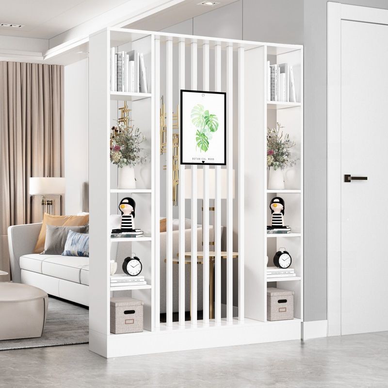 Merin – Natural Wood Room Divider with Shelves on Both Sides