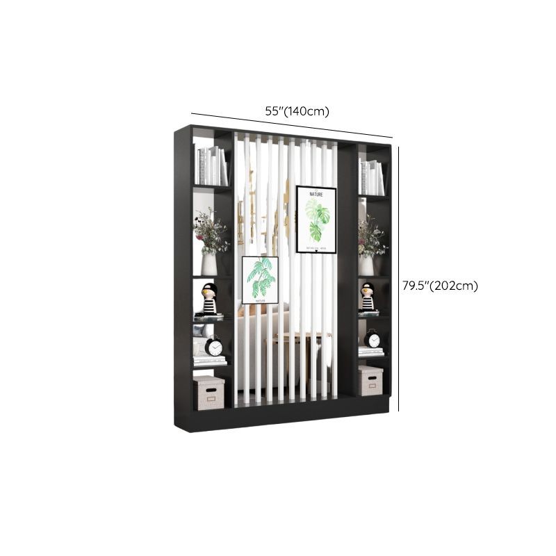 Merin – Natural Wood Room Divider with Shelves on Both Sides