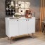 Varello – Modern Coffee Corner Cabinet with Natural Wood Legs