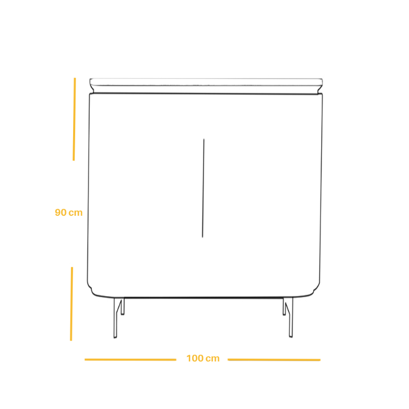Rivano Coffee Corner Cabinet – Natural Wood Legs & Open Storage