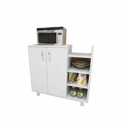 صورة Nerlo Microwave Cabinet – Double Doors with Side Open Shelves