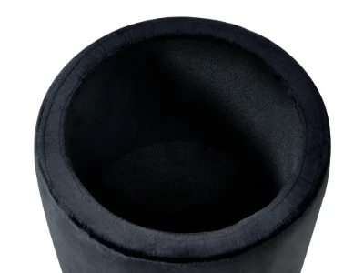 Ventro - Round Velvet Stool with Metal Legs