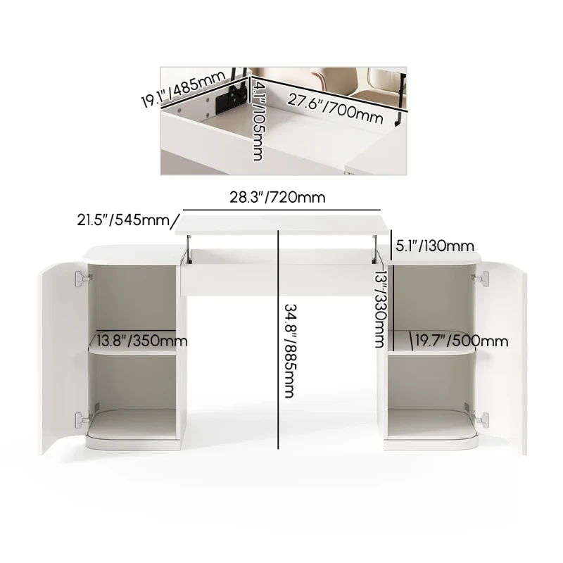 Avero - Natural Wood Lift-Top Desk