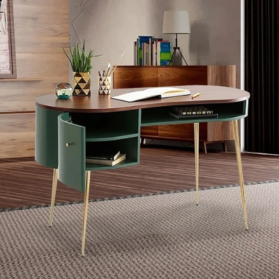 Soleil Curved Desk - Natural wood.